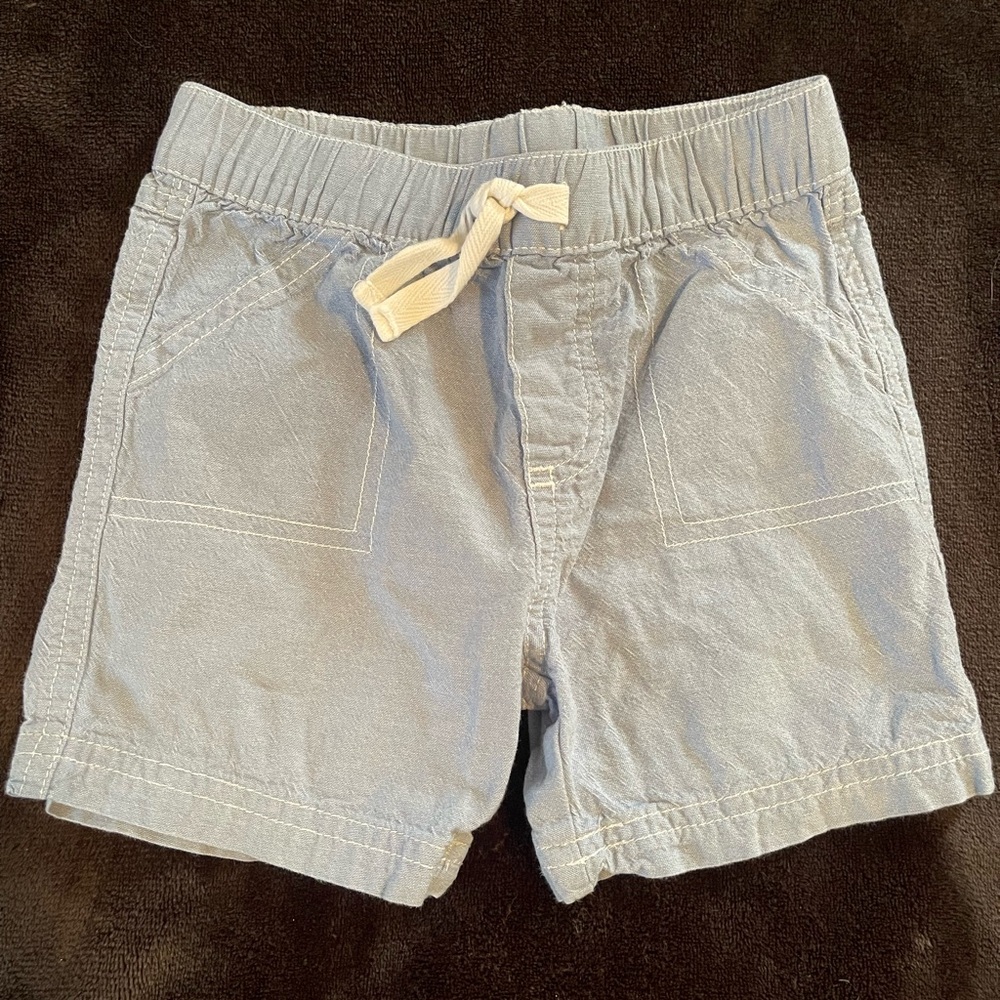 First Impressions - 18 Months - Linen light blue/light denim shorts -